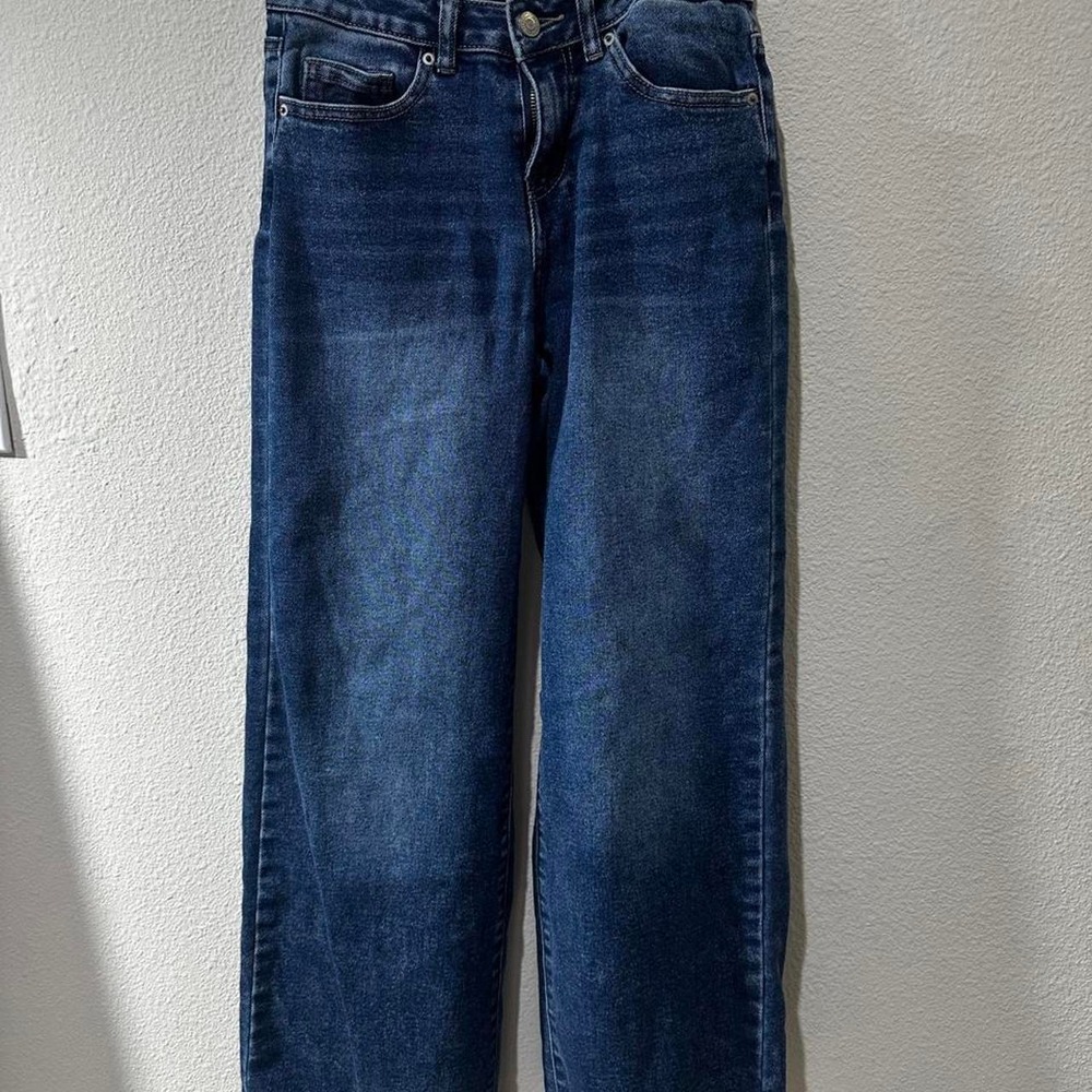 Witty Fox Wide Leg Jeans Womens 1/25 Blue Cotton Blend Stretch High Rise Denim
